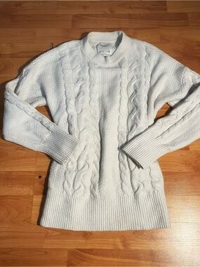 Abercrombie & Fitch Cream Cable-Knit Crewneck Sweater